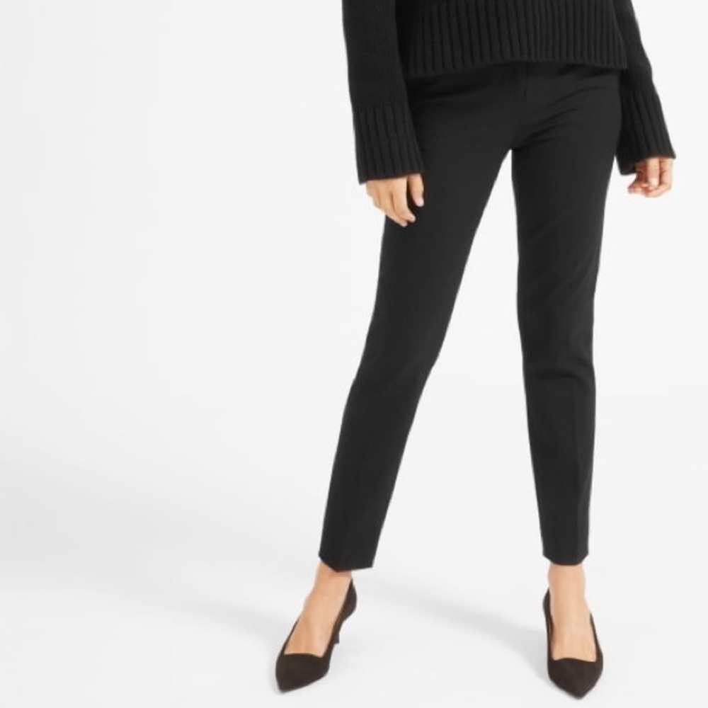 Everlane Black High Rise The Slim Wool Pant Trousers